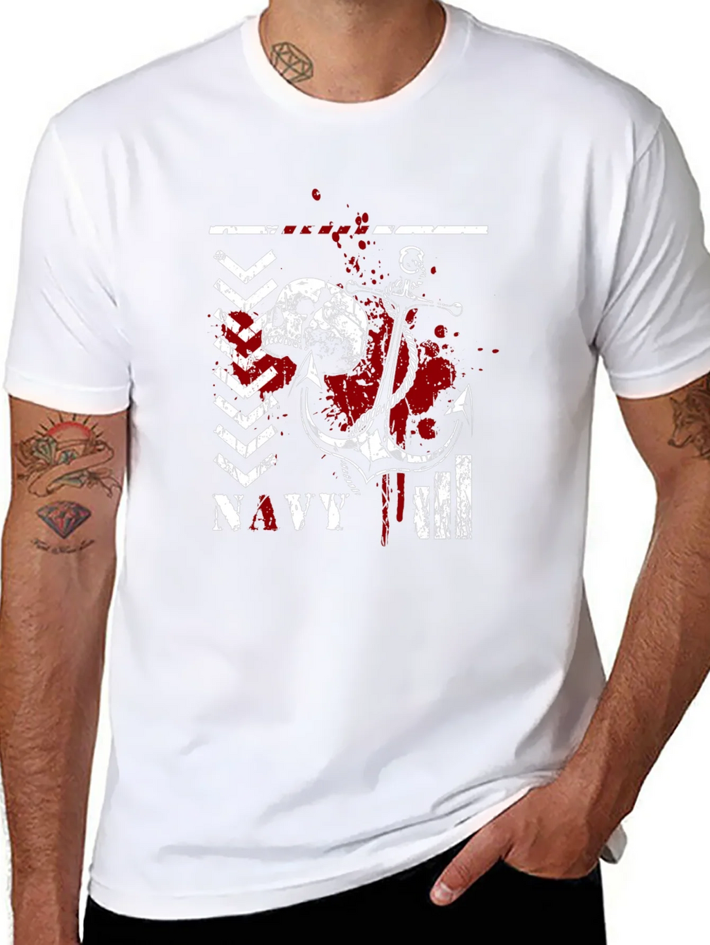 Navy Skull & Anchor Graphic Tee product image 7