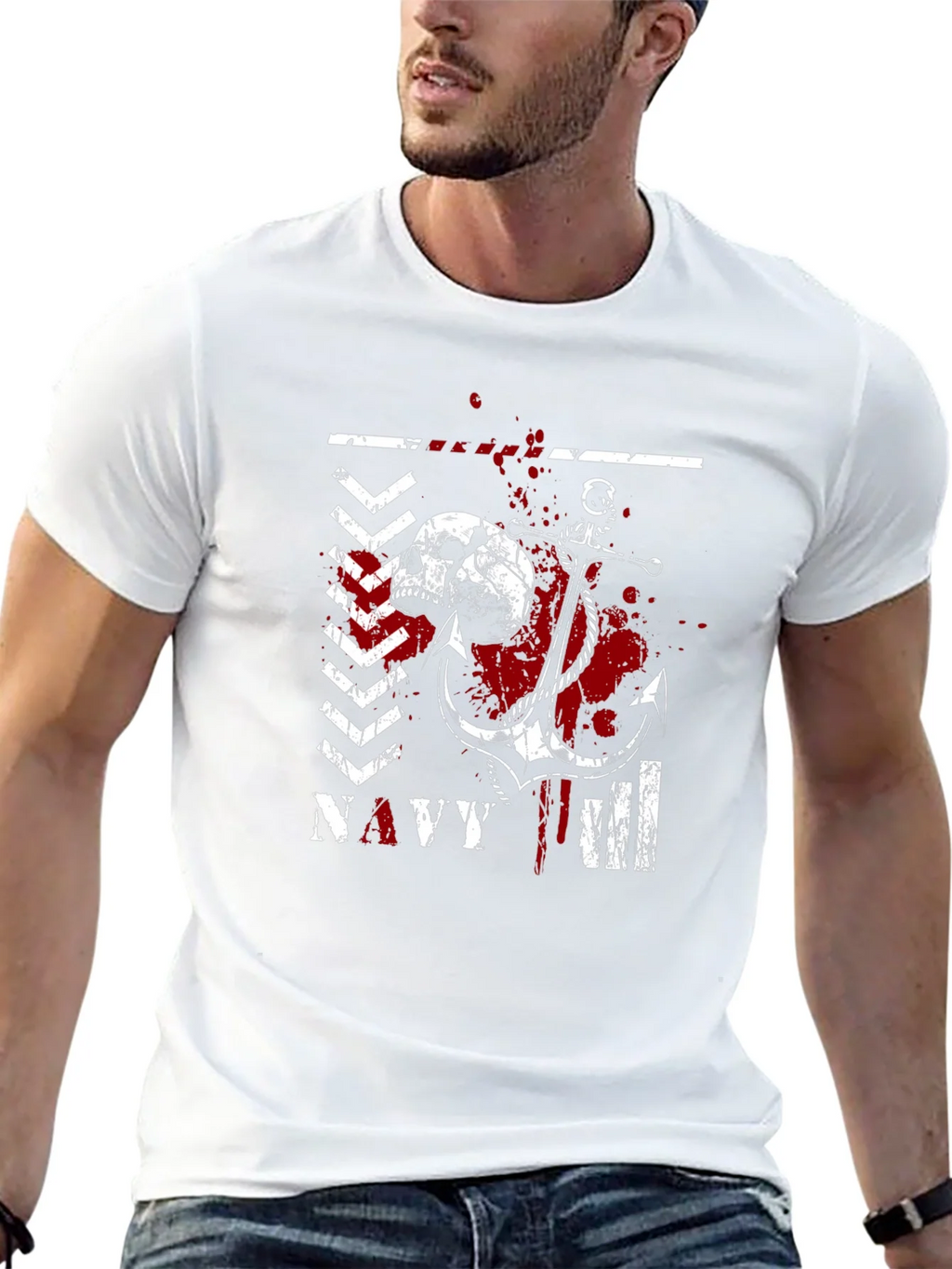Navy Skull & Anchor Graphic Tee product image 12