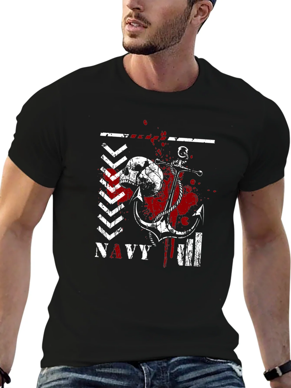 Navy Skull & Anchor Graphic Tee product image 6