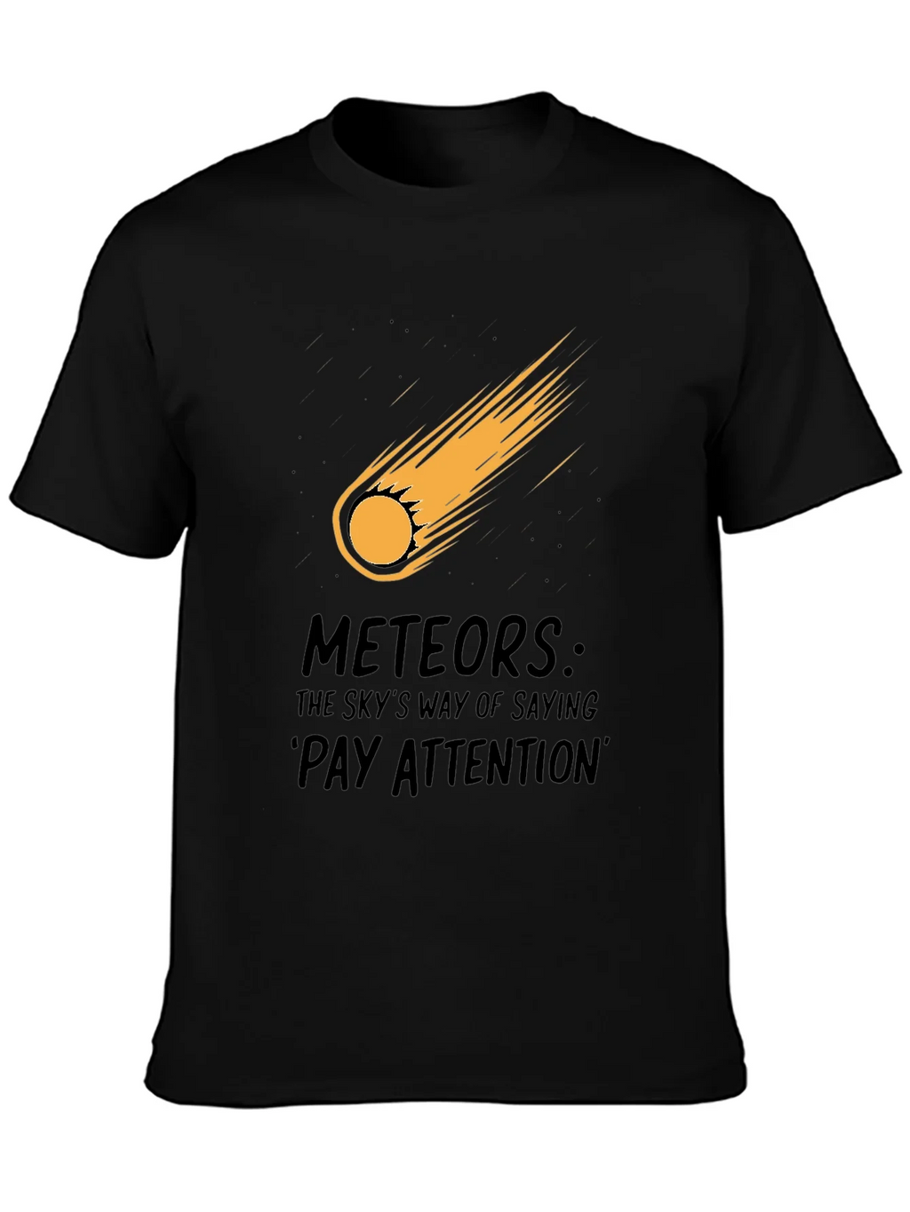 Meteor Strike Black T-Shirt - Pay Attention! product image 3