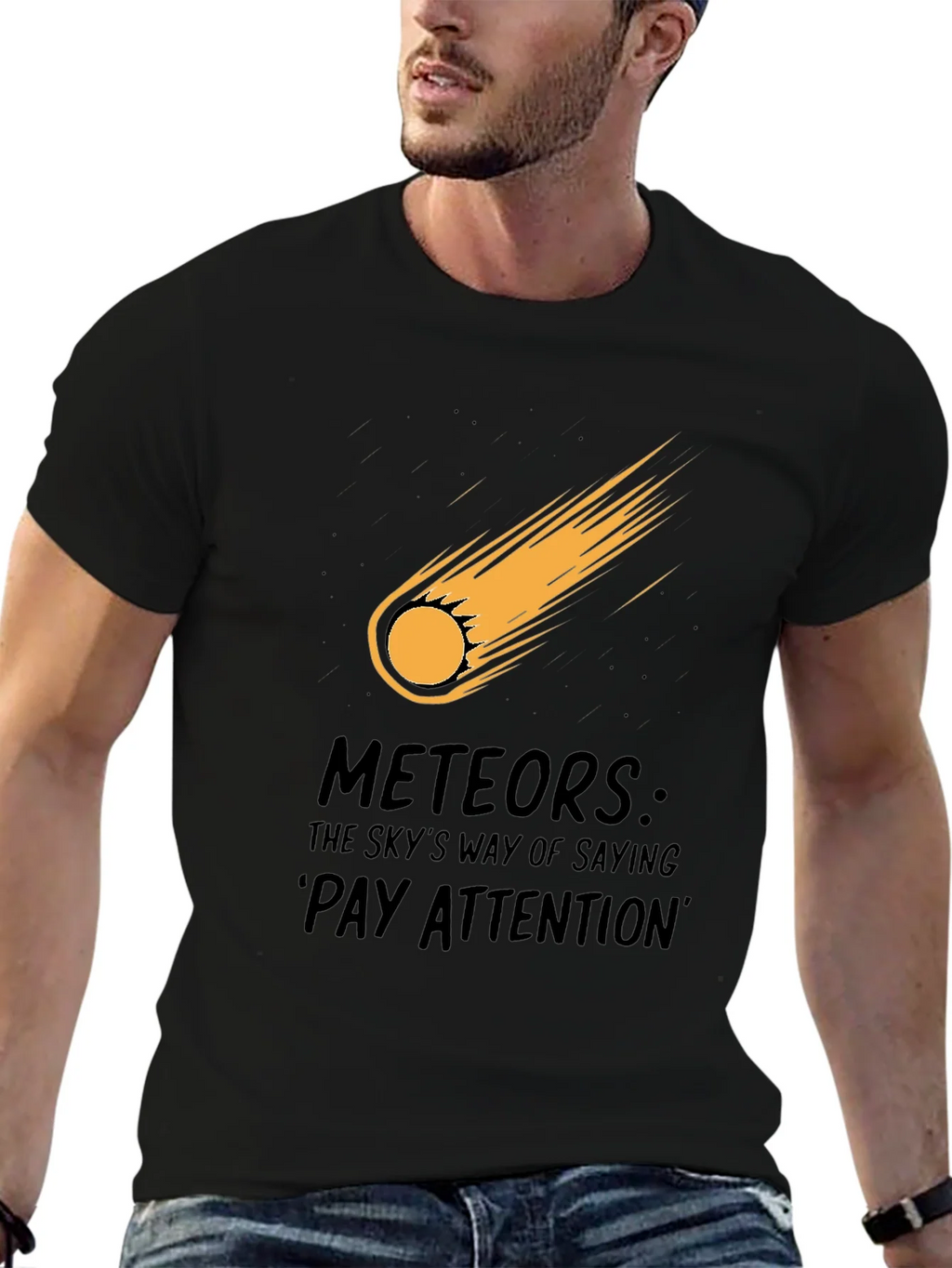 Meteor Strike Black T-Shirt - Pay Attention! product image 6