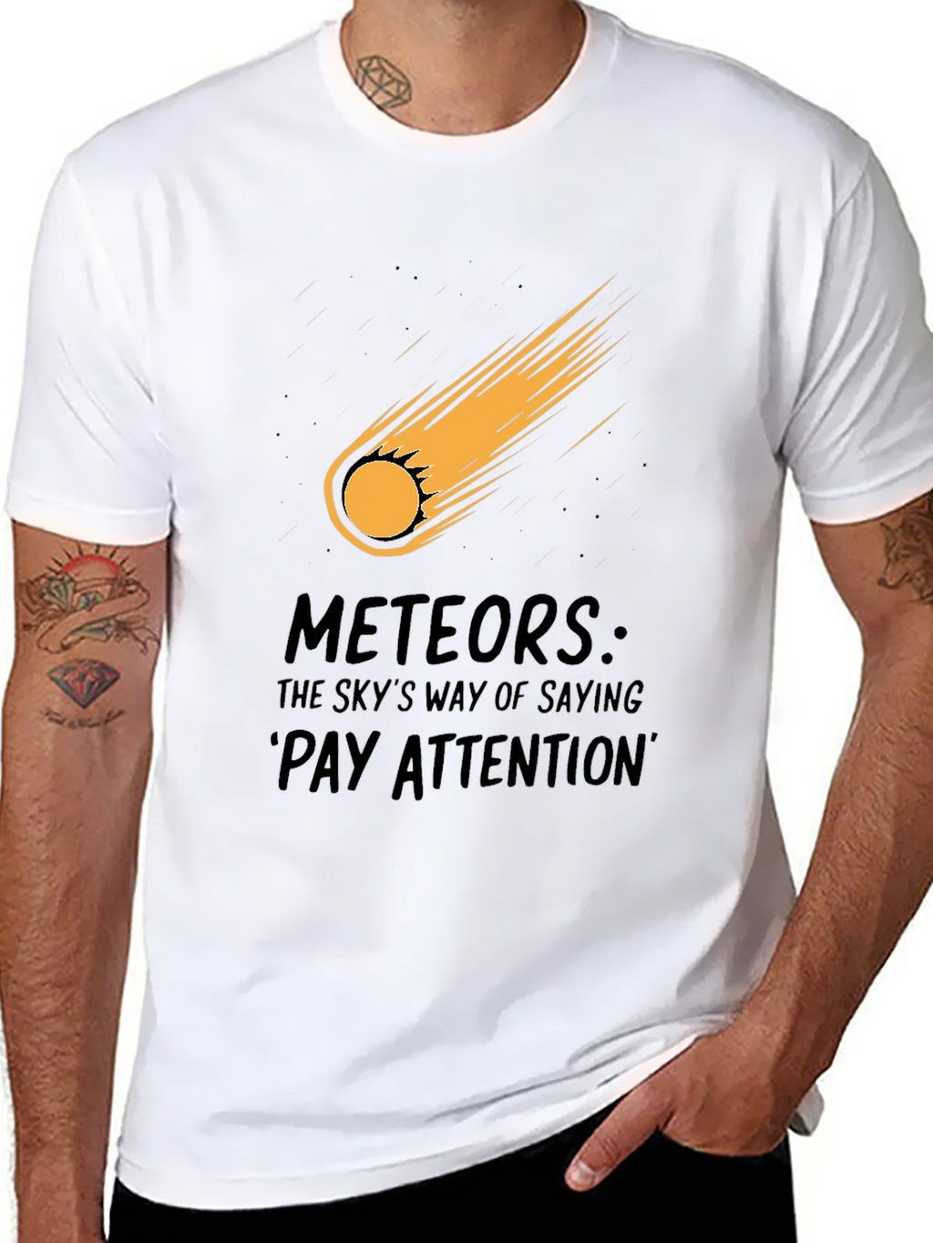 Meteor Strike Black T-Shirt - Pay Attention! product image 7
