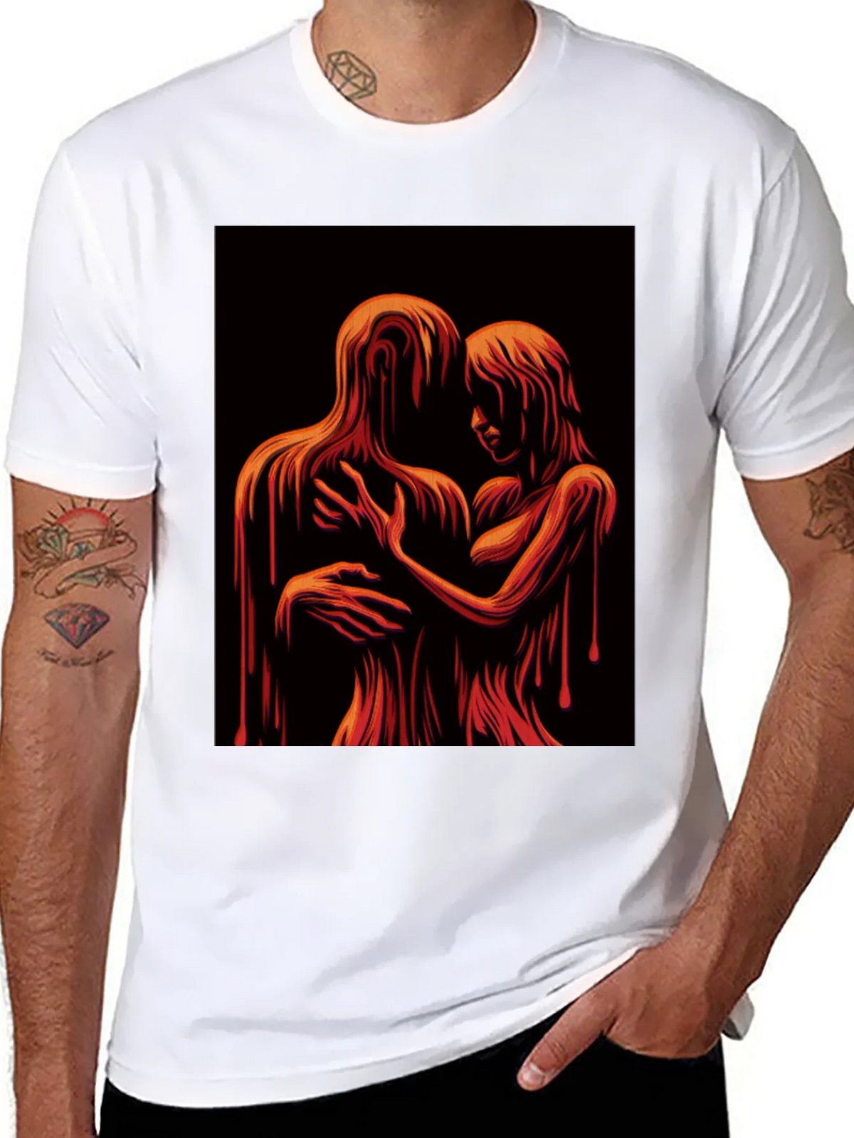 Melting Embrace Graphic Tee - Unique Art T-Shirt product image 7