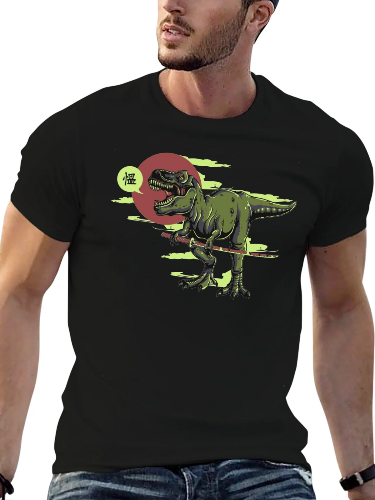 Dino Samurai T-Shirt - Black product image 3
