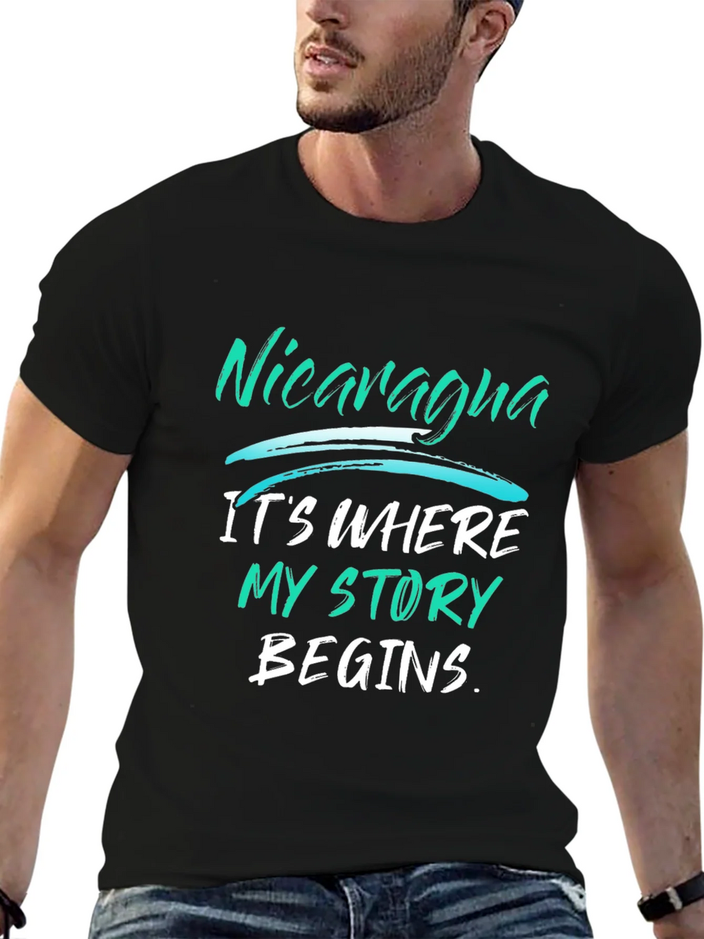 Nicaragua Story T-Shirt - Black Graphic Tee product image 6
