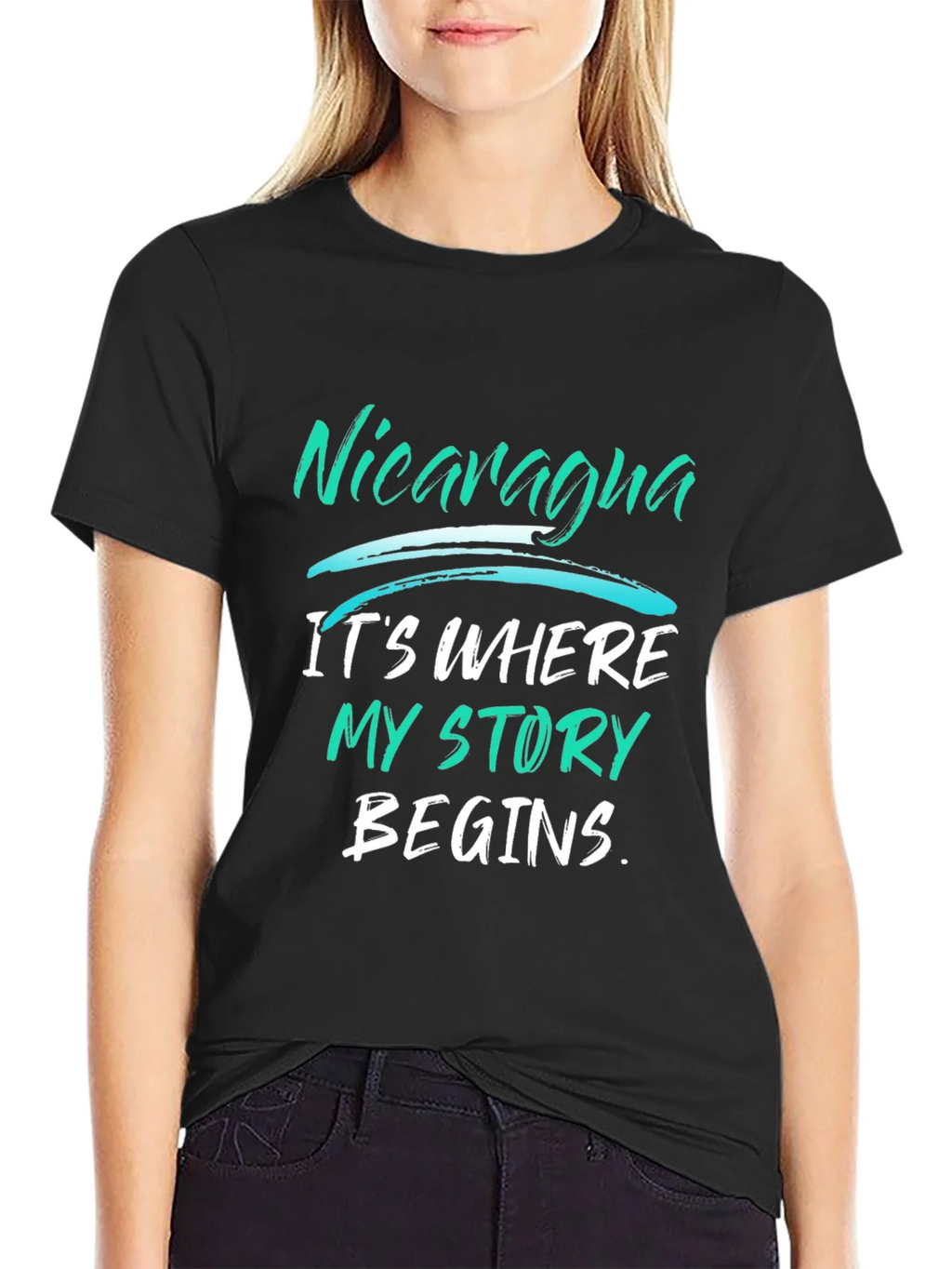 Nicaragua Story T-Shirt - Black Graphic Tee product image 2