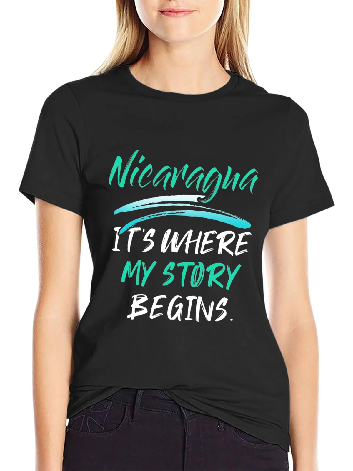 Nicaragua Story T-Shirt - Black Graphic Tee product image 2