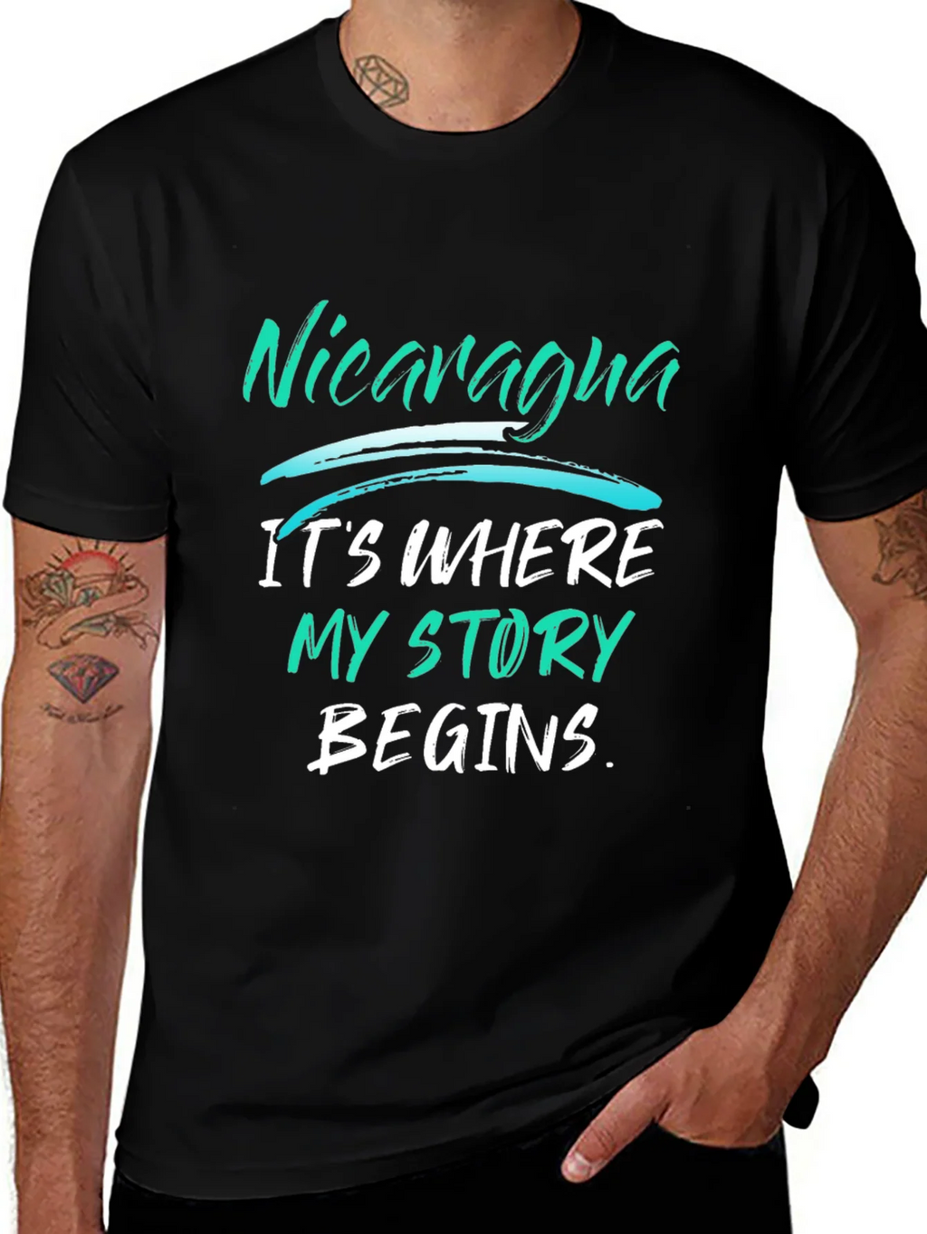 Nicaragua Story T-Shirt - Black Graphic Tee product image 1