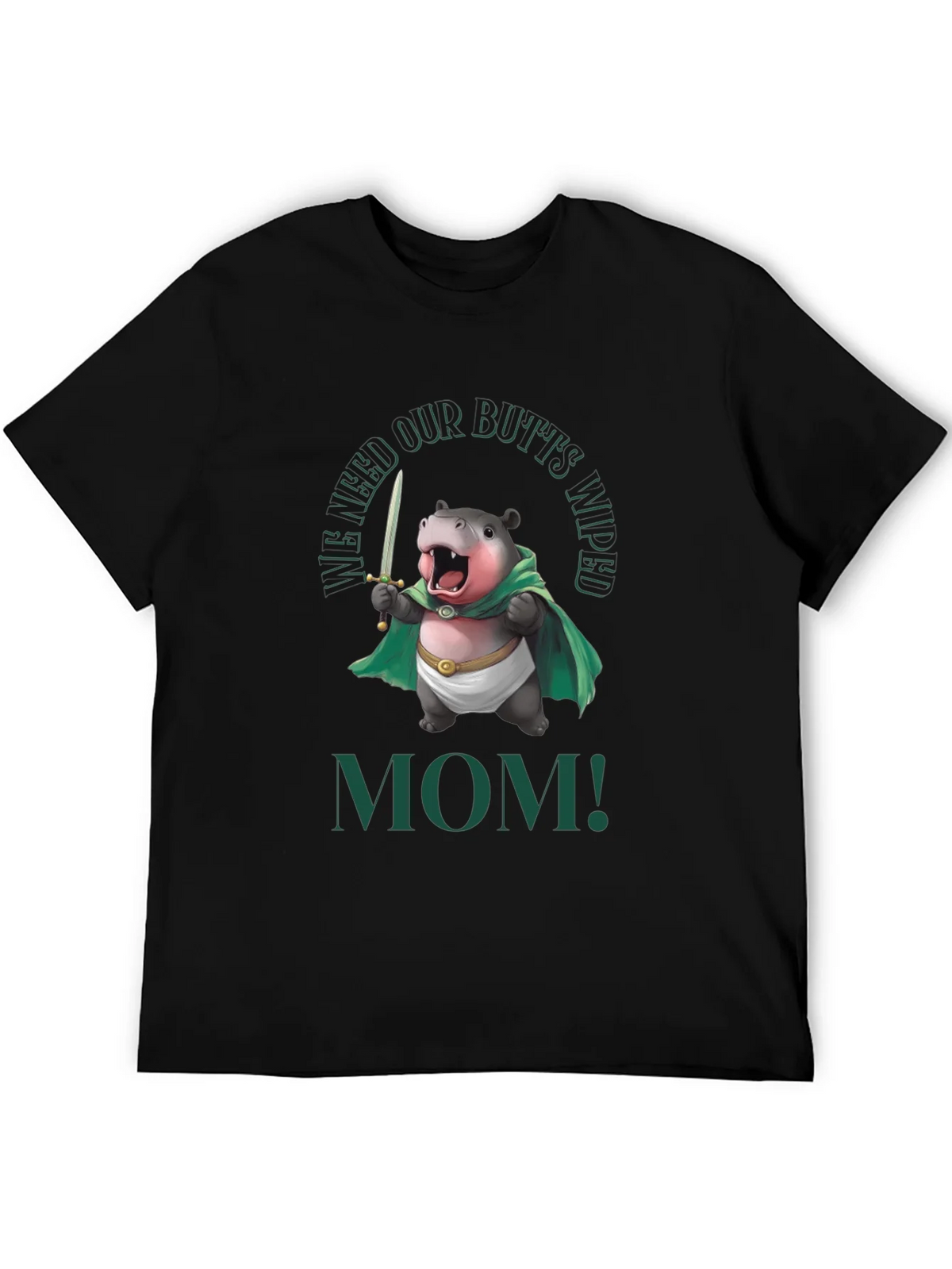 Funny Hippo We Need Our Butts Wiped Mom! T-Shirt product image 5