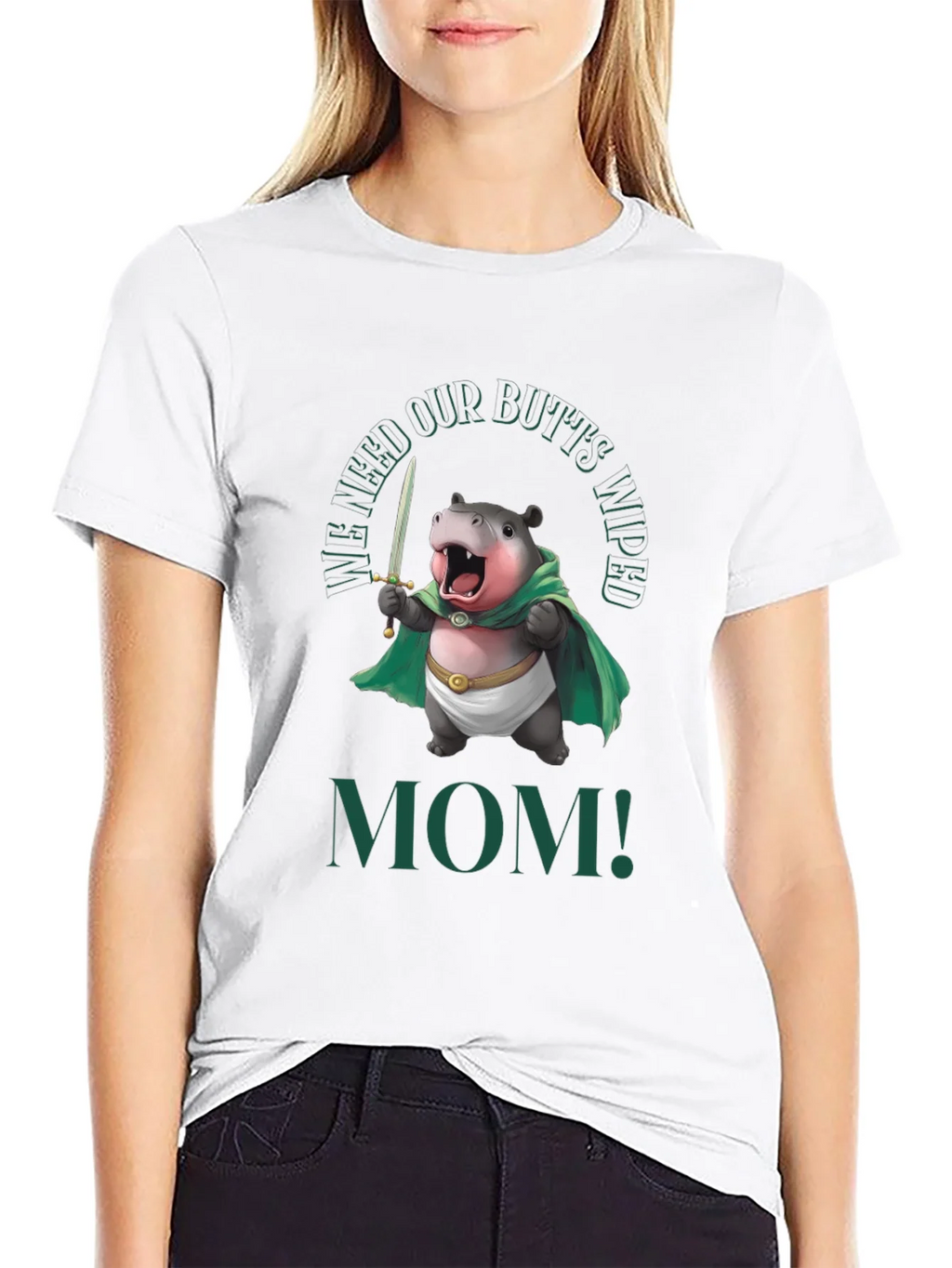 Funny Hippo We Need Our Butts Wiped Mom! T-Shirt product image 8