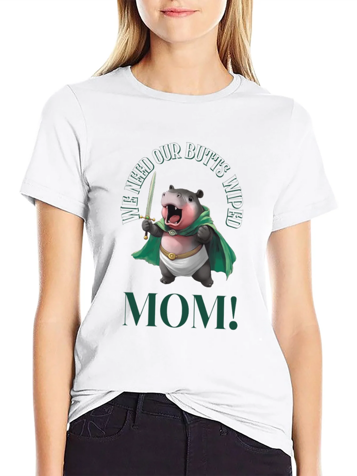 Funny Hippo We Need Our Butts Wiped Mom! T-Shirt product image 8