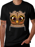 Owl Heart Eyes Graphic Tee - Black Cotton T-Shirt product image 1