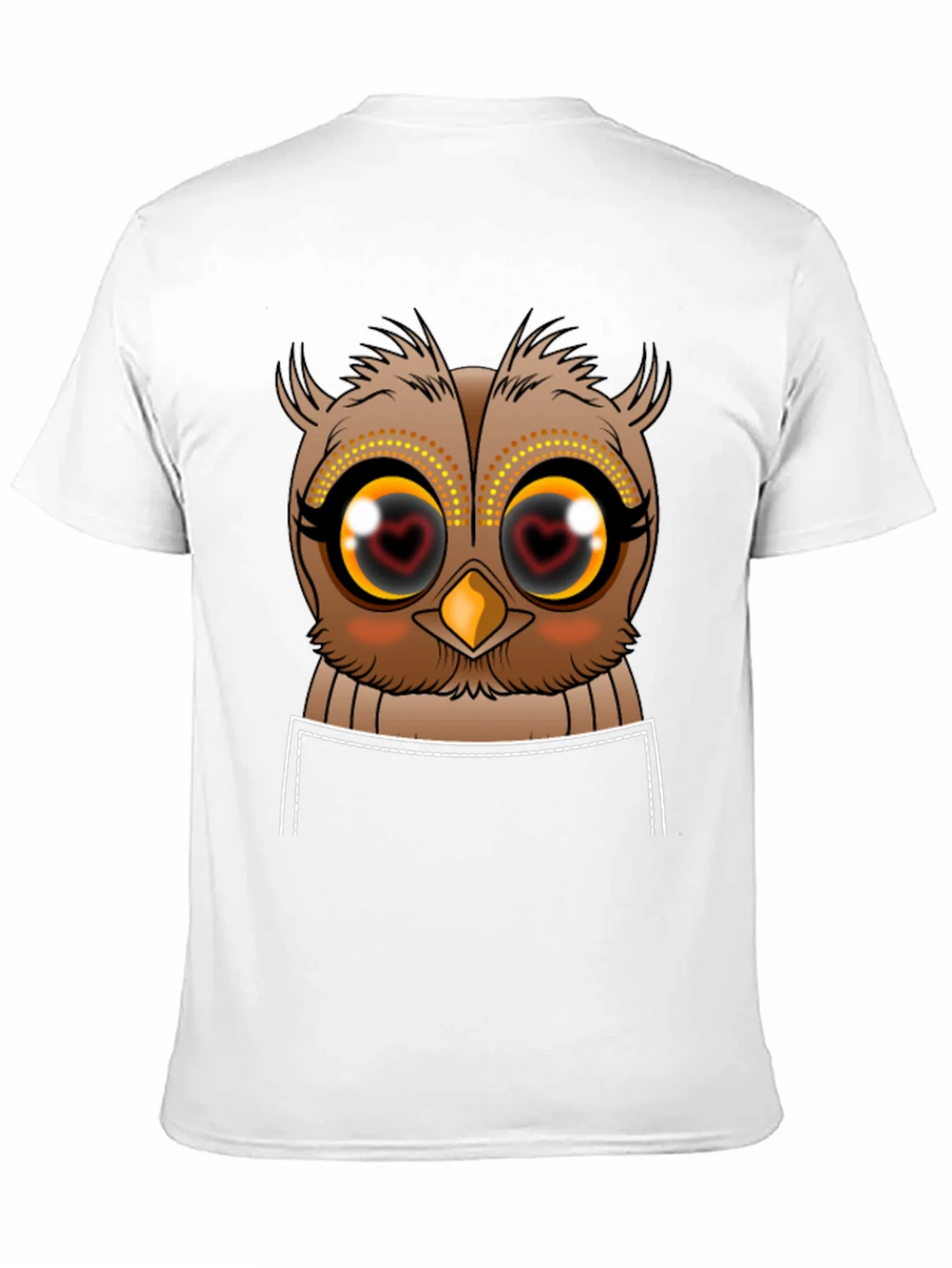 Owl Heart Eyes Graphic Tee - Black Cotton T-Shirt product image 6