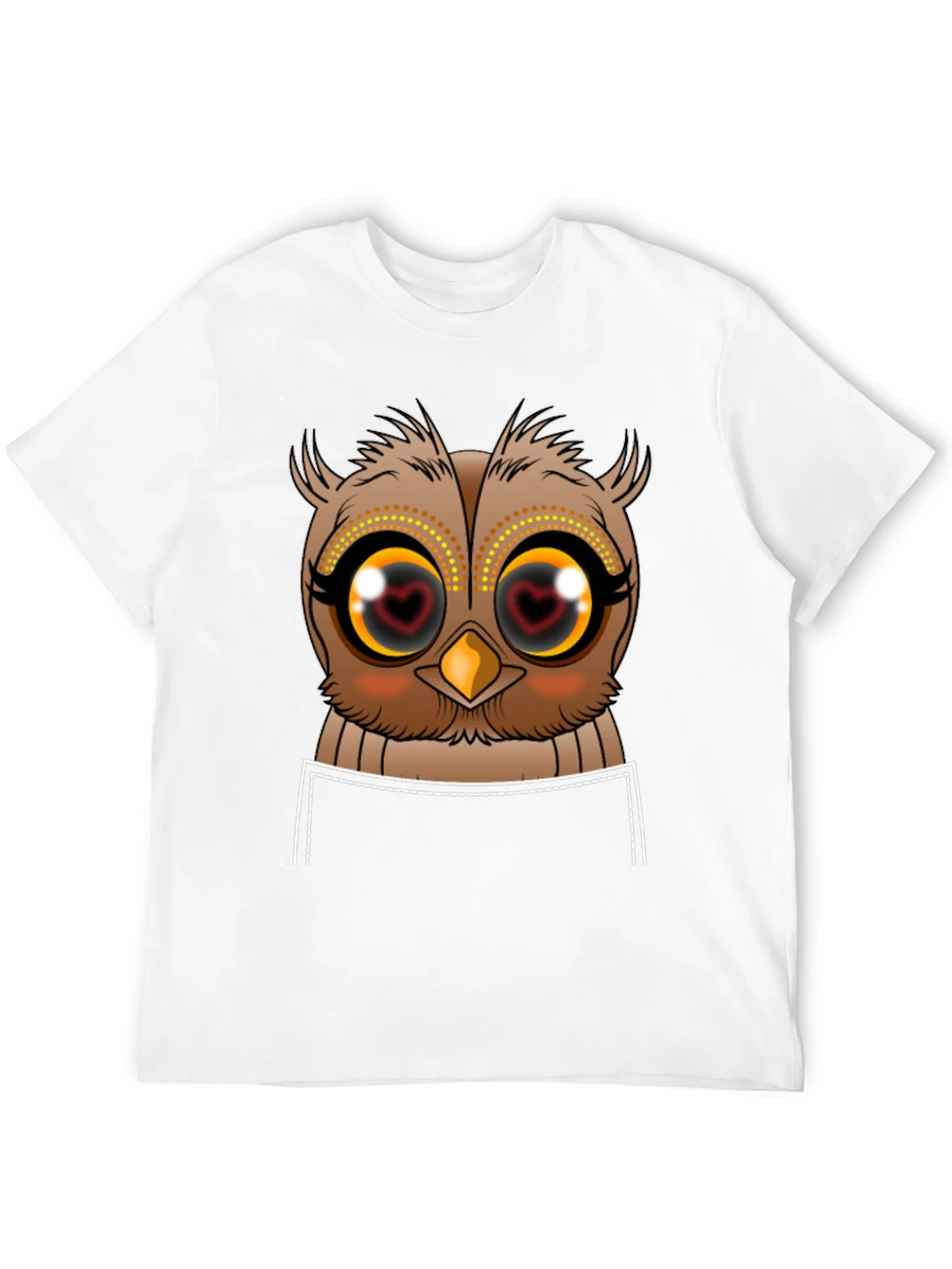 Owl Heart Eyes Graphic Tee - Black Cotton T-Shirt product image 7