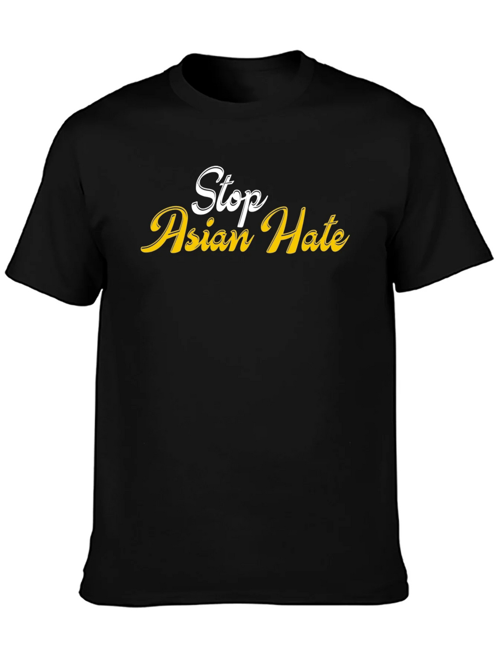 Stop Asian Hate T-Shirt - Black Crew Neck product image 2