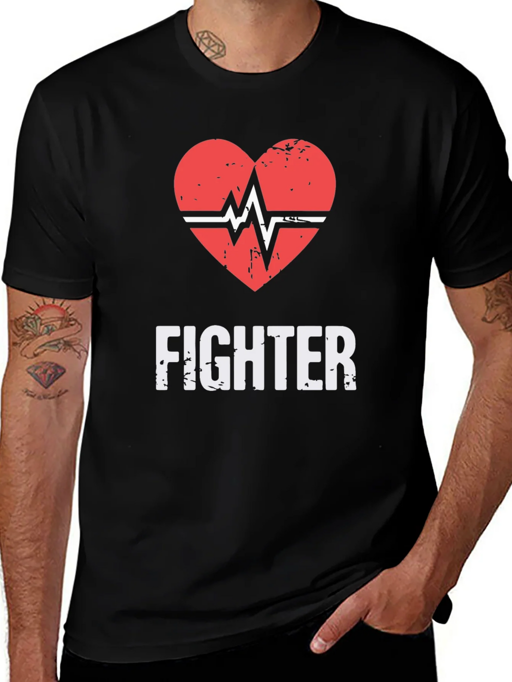 Fighter Heartbeat Graphic T-Shirt product image 1