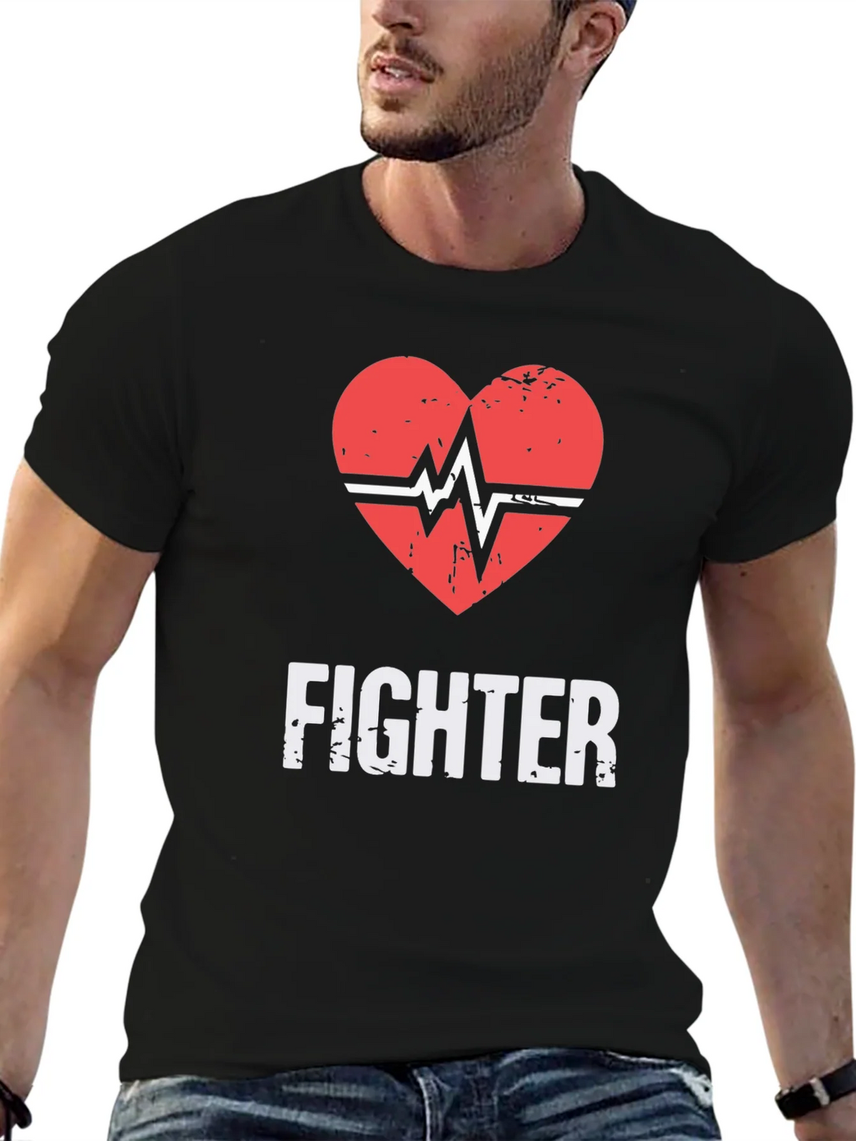 Fighter Heartbeat Graphic T-Shirt product image 6