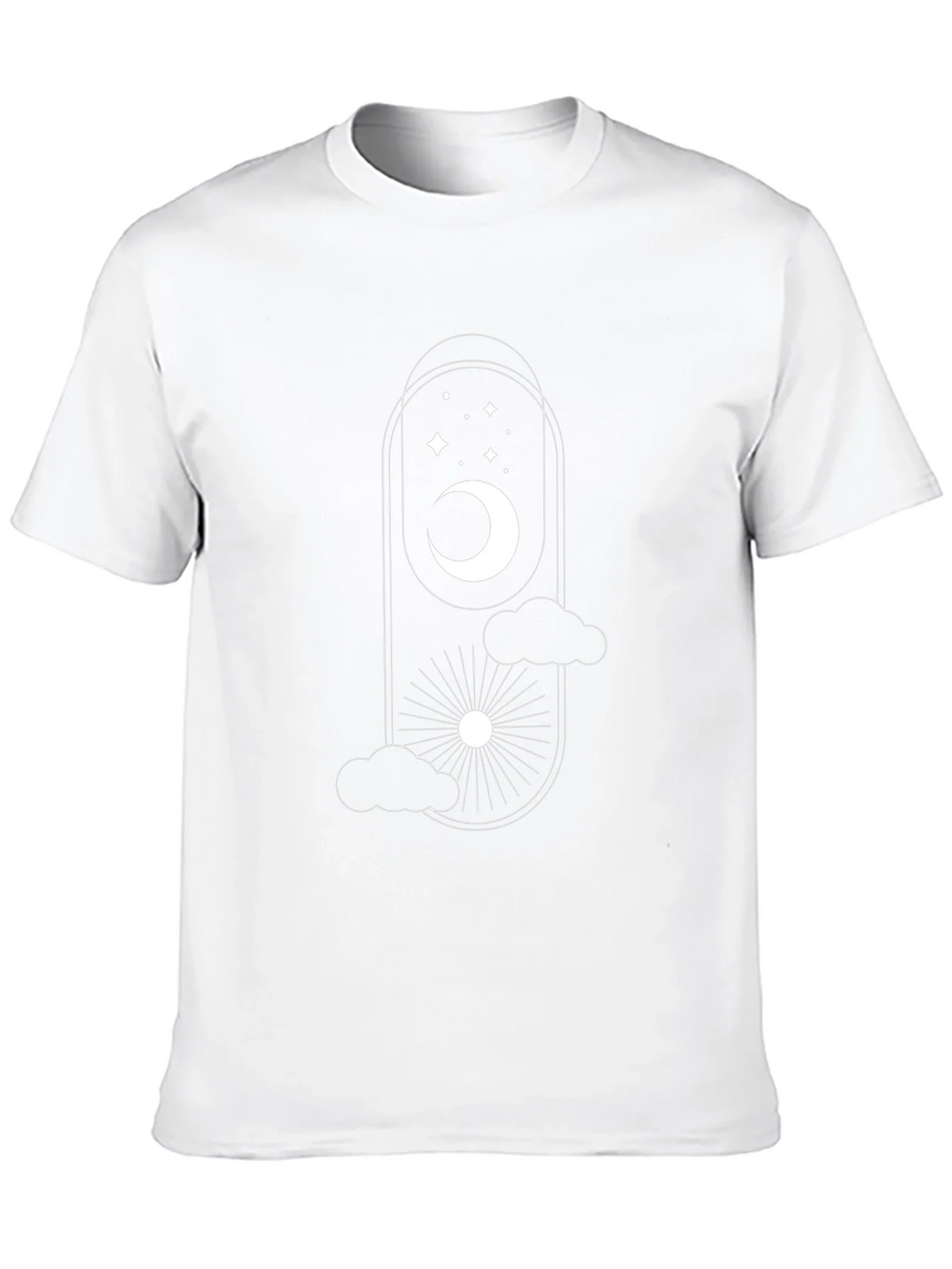 Celestial Dreams Black T-Shirt: Moon Stars & Sun Design product image 5
