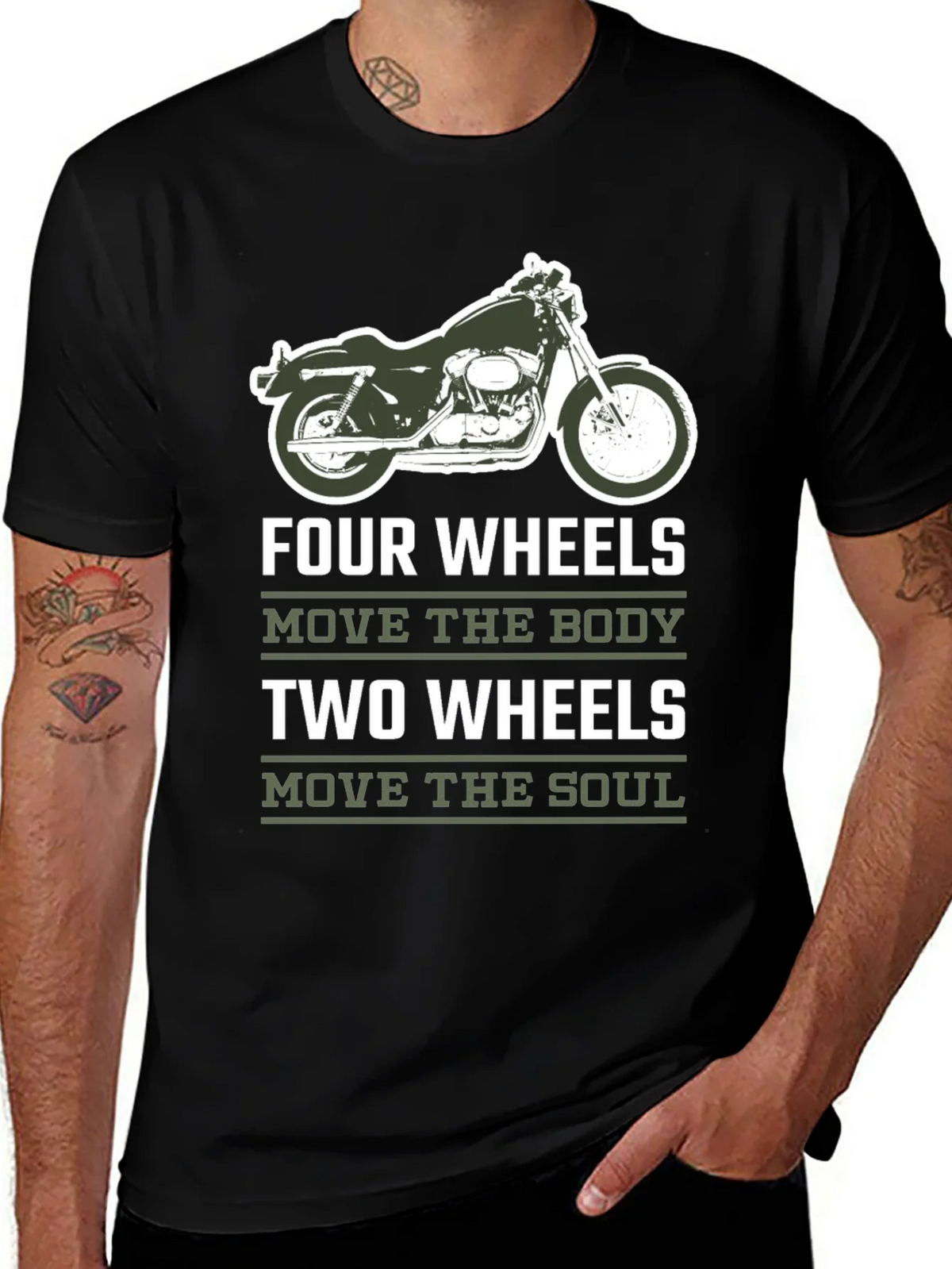 Motorcycle T-Shirt - Four Wheels Move The Body product image 1