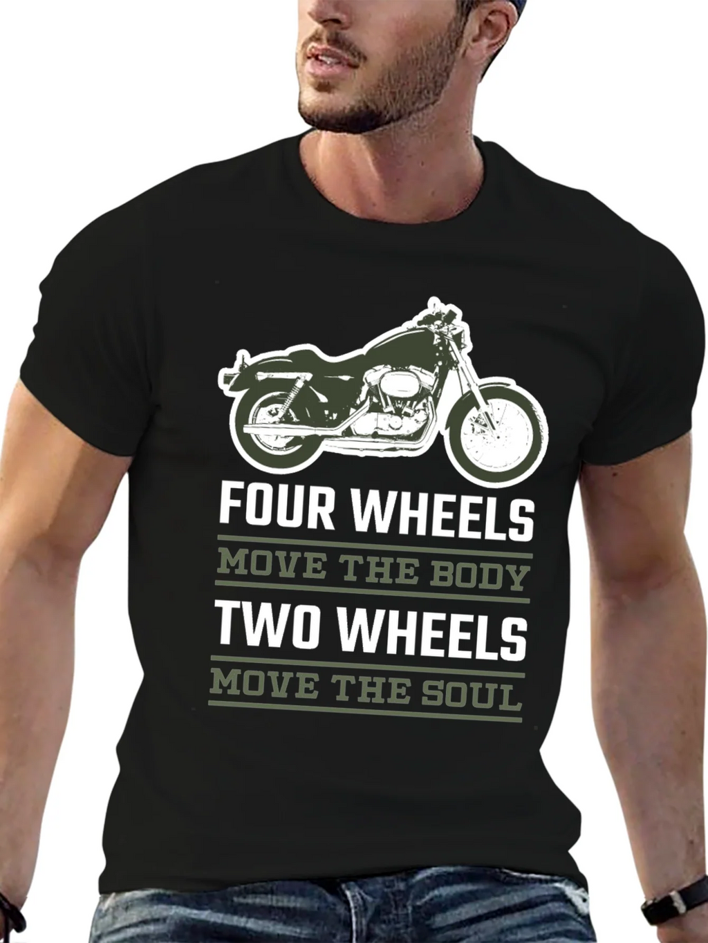 Motorcycle T-Shirt - Four Wheels Move The Body product image 6