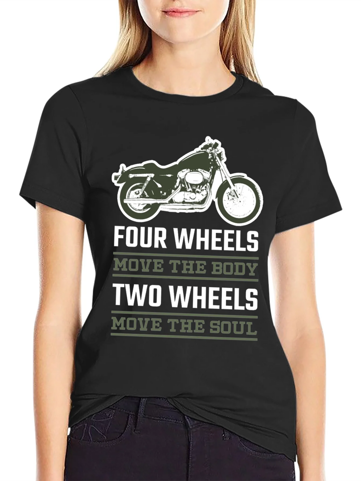 Motorcycle T-Shirt - Four Wheels Move The Body product image 2