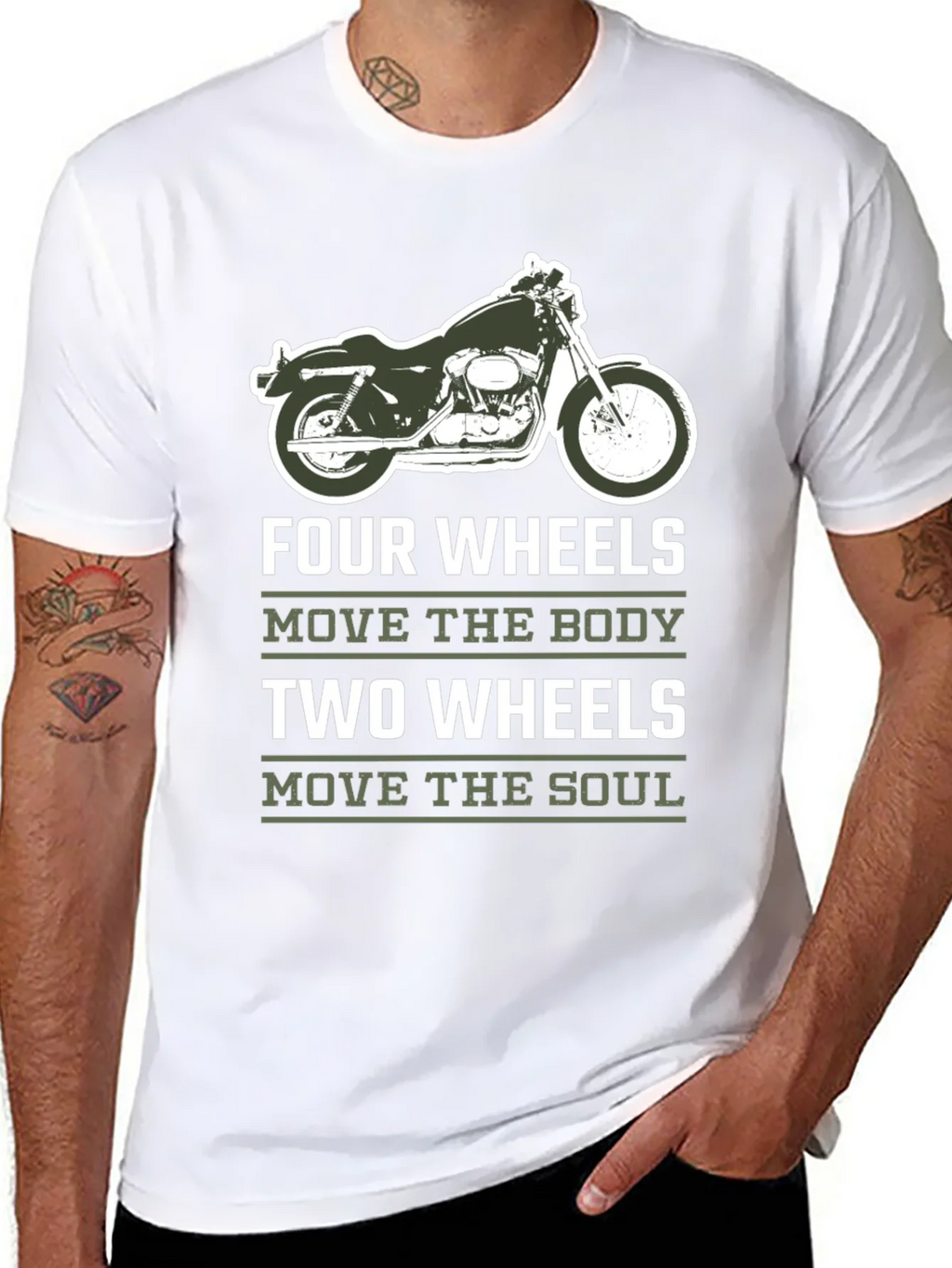 Motorcycle T-Shirt - Four Wheels Move The Body product image 7