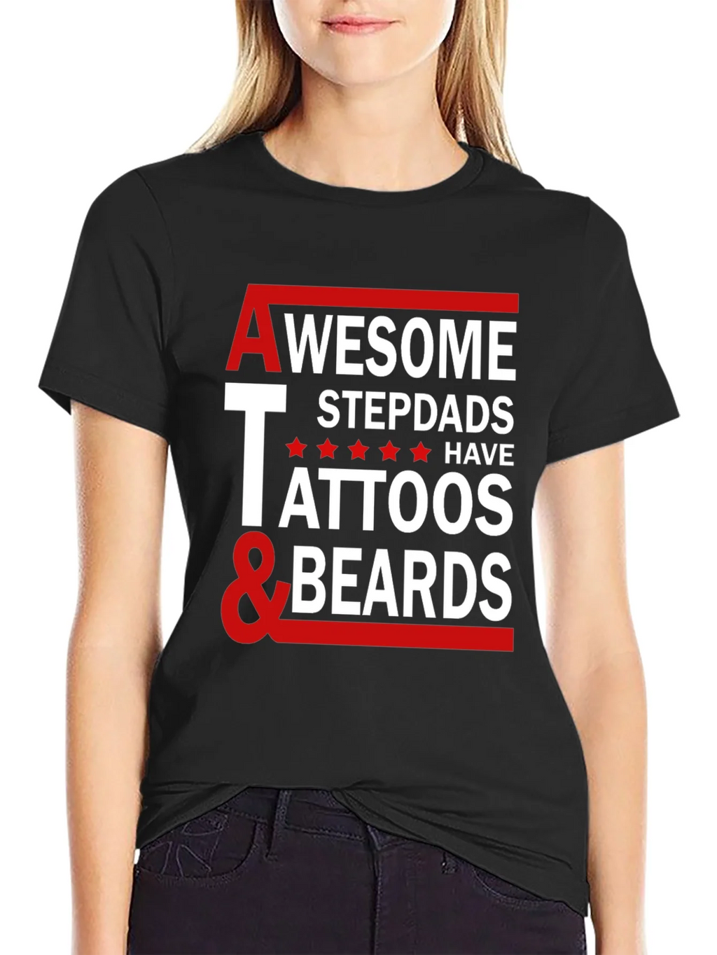 Awesome Stepdads Tattoos & Beards Graphic Tee product image 2