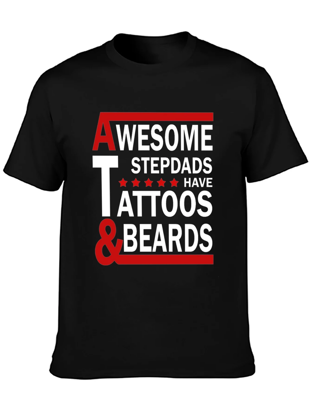 Awesome Stepdads Tattoos & Beards Graphic Tee product image 3