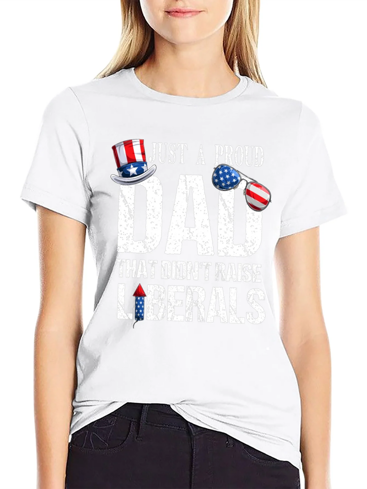 Proud Dad Patriotic T-Shirt - No Liberals! product image 8