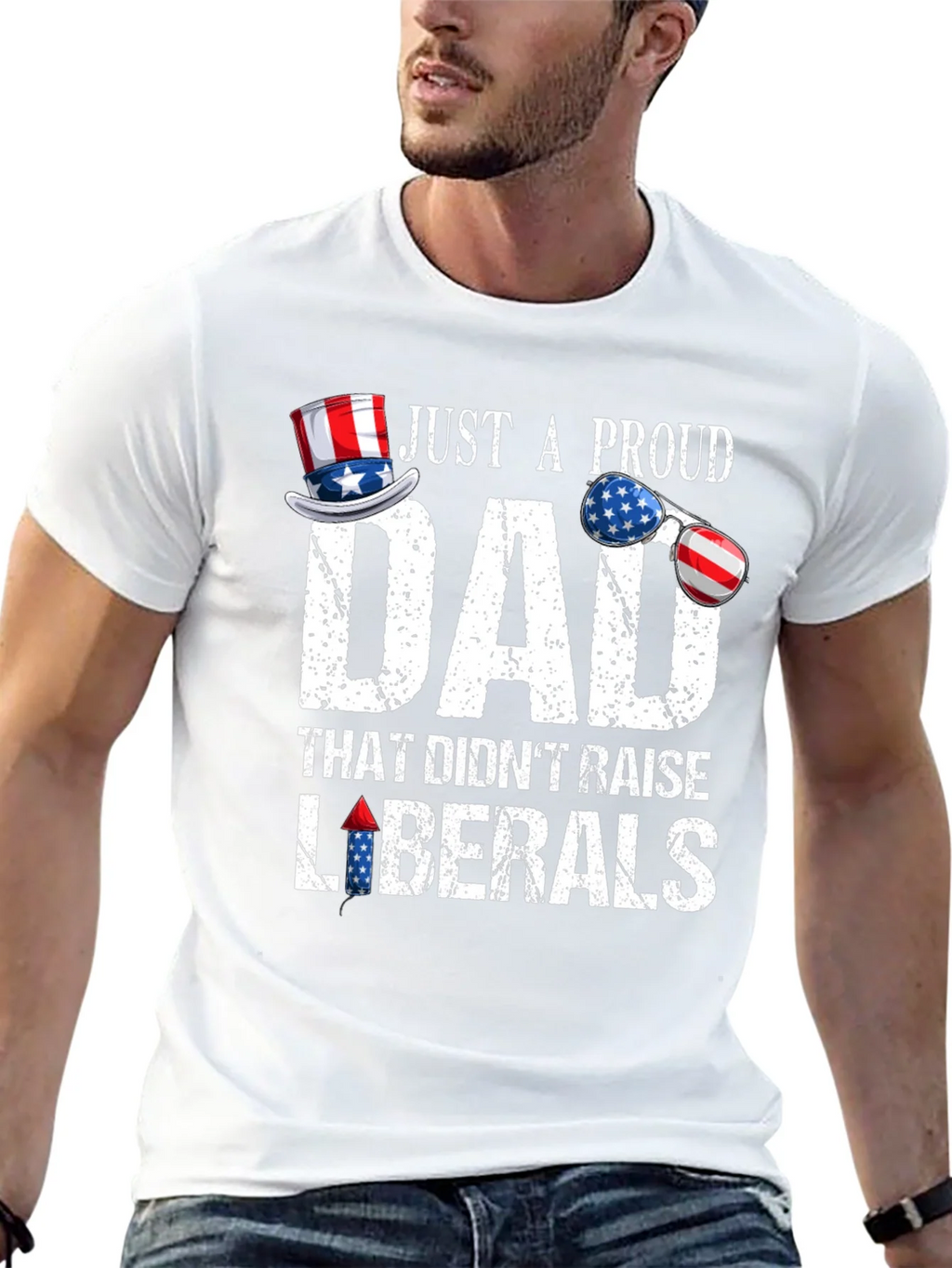 Proud Dad Patriotic T-Shirt - No Liberals! product image 12