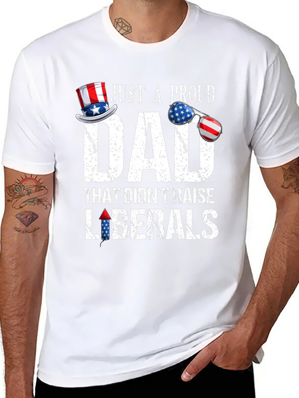 Proud Dad Patriotic T-Shirt - No Liberals! product image 7