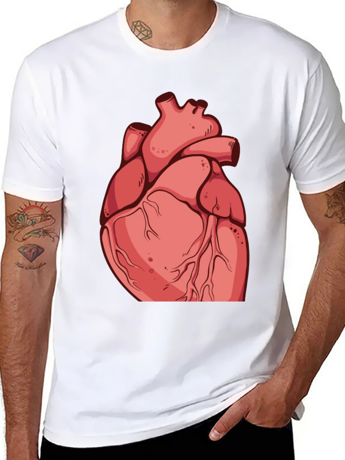 Anatomical Heart Graphic Tee - Black Cotton product image 6