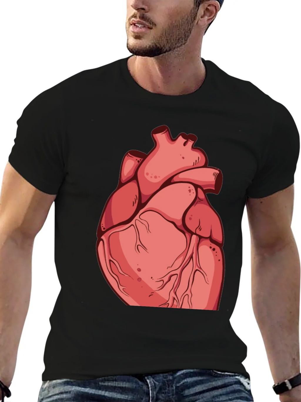 Anatomical Heart Graphic Tee - Black Cotton product image 5
