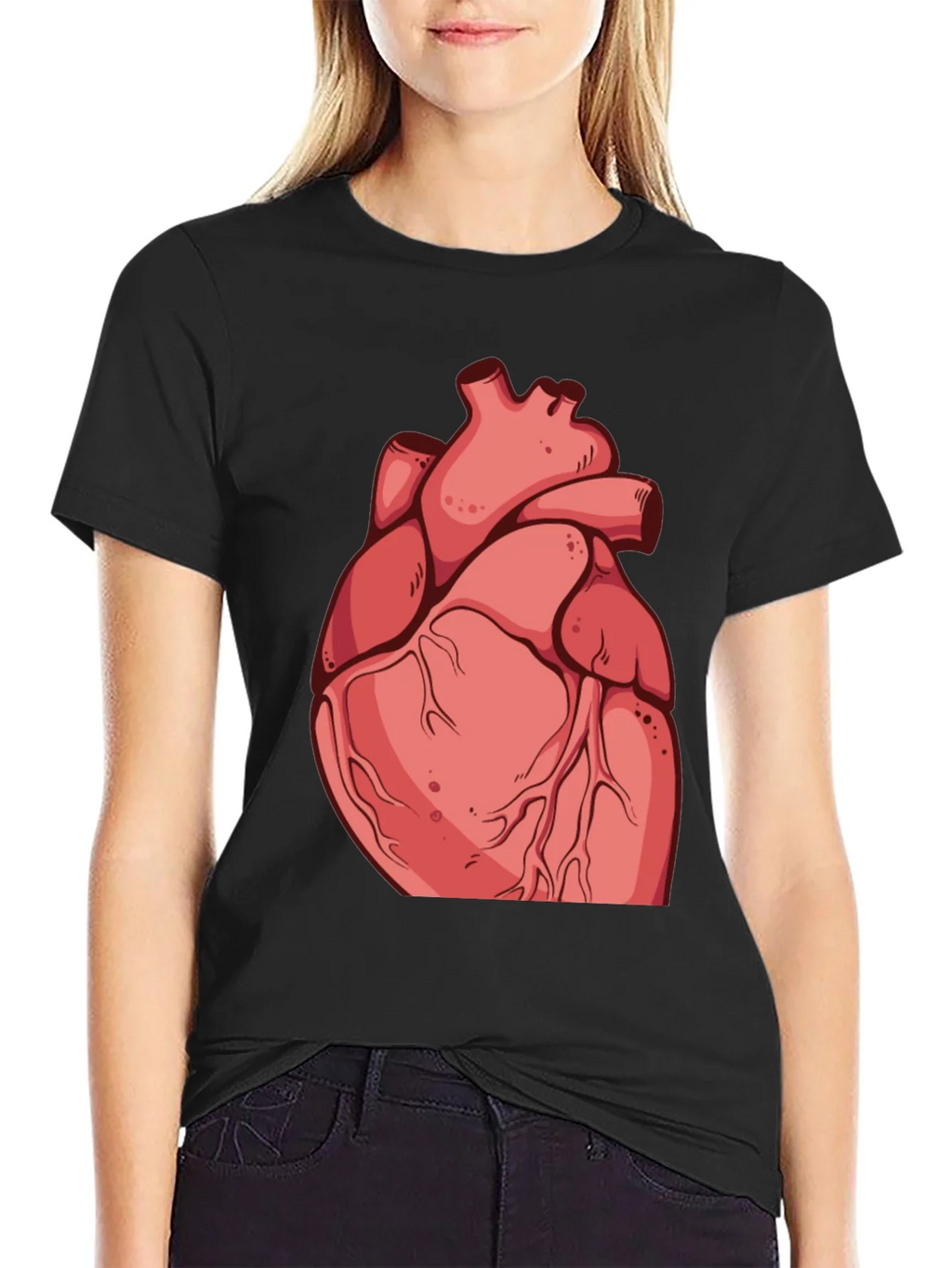 Anatomical Heart Graphic Tee - Black Cotton product image 1