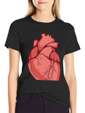 Anatomical Heart Graphic Tee - Black Cotton product image 1