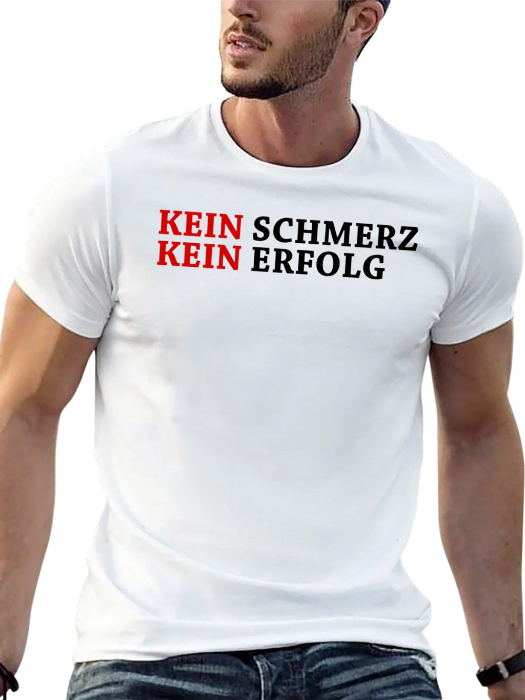 Kein Schmerz Erfolg Motivational Black T-Shirt product image 12