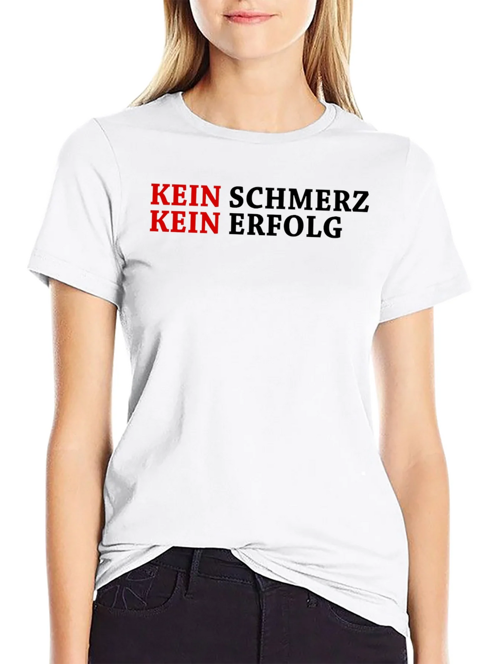 Kein Schmerz Erfolg Motivational Black T-Shirt product image 8