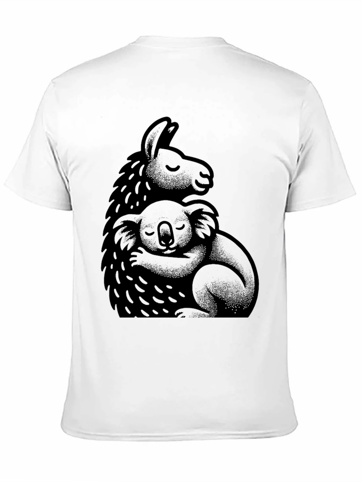 Llama Koala Hug Black T-Shirt product image 2