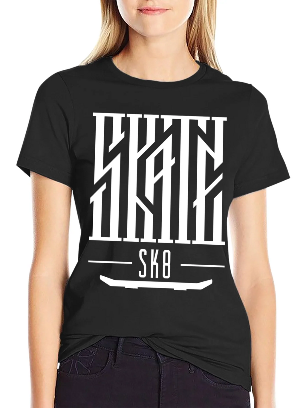 Skate SK8 Graphic Tee - Cool Skateboard Design product image 2