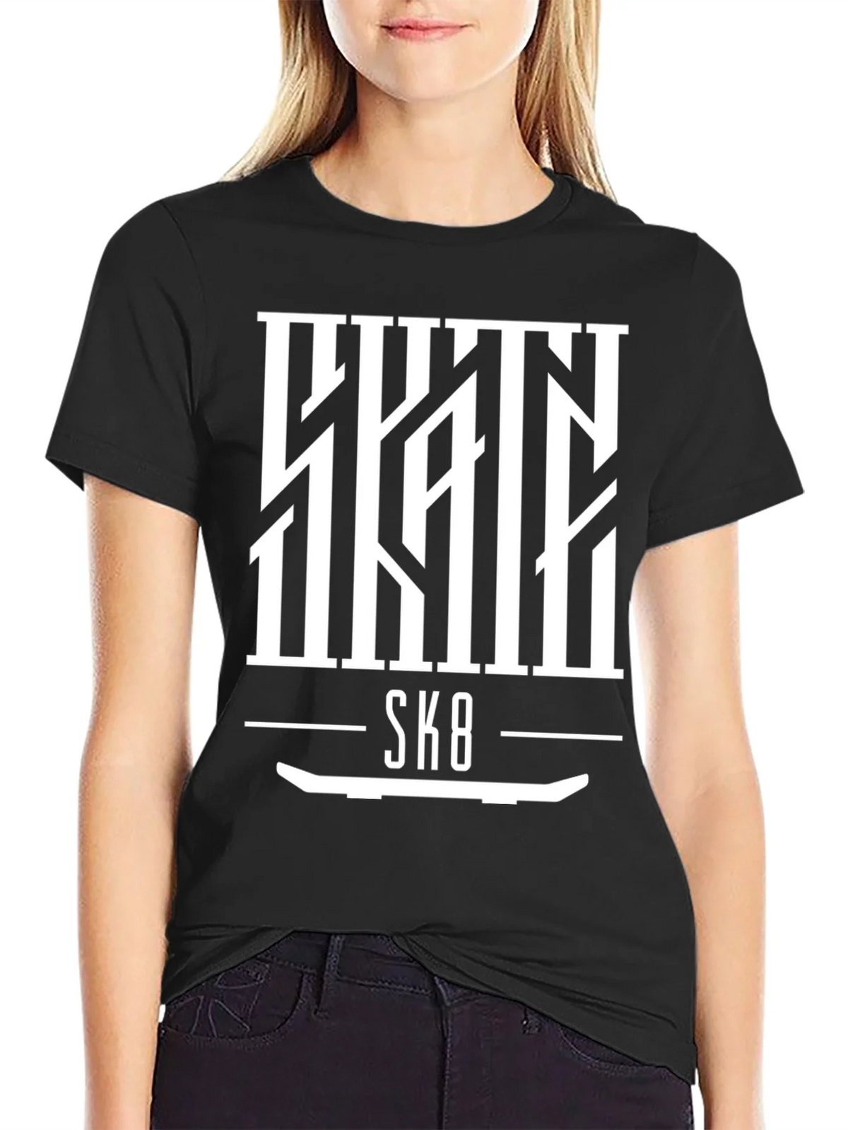 Skate SK8 Graphic Tee - Cool Skateboard Design product image 2