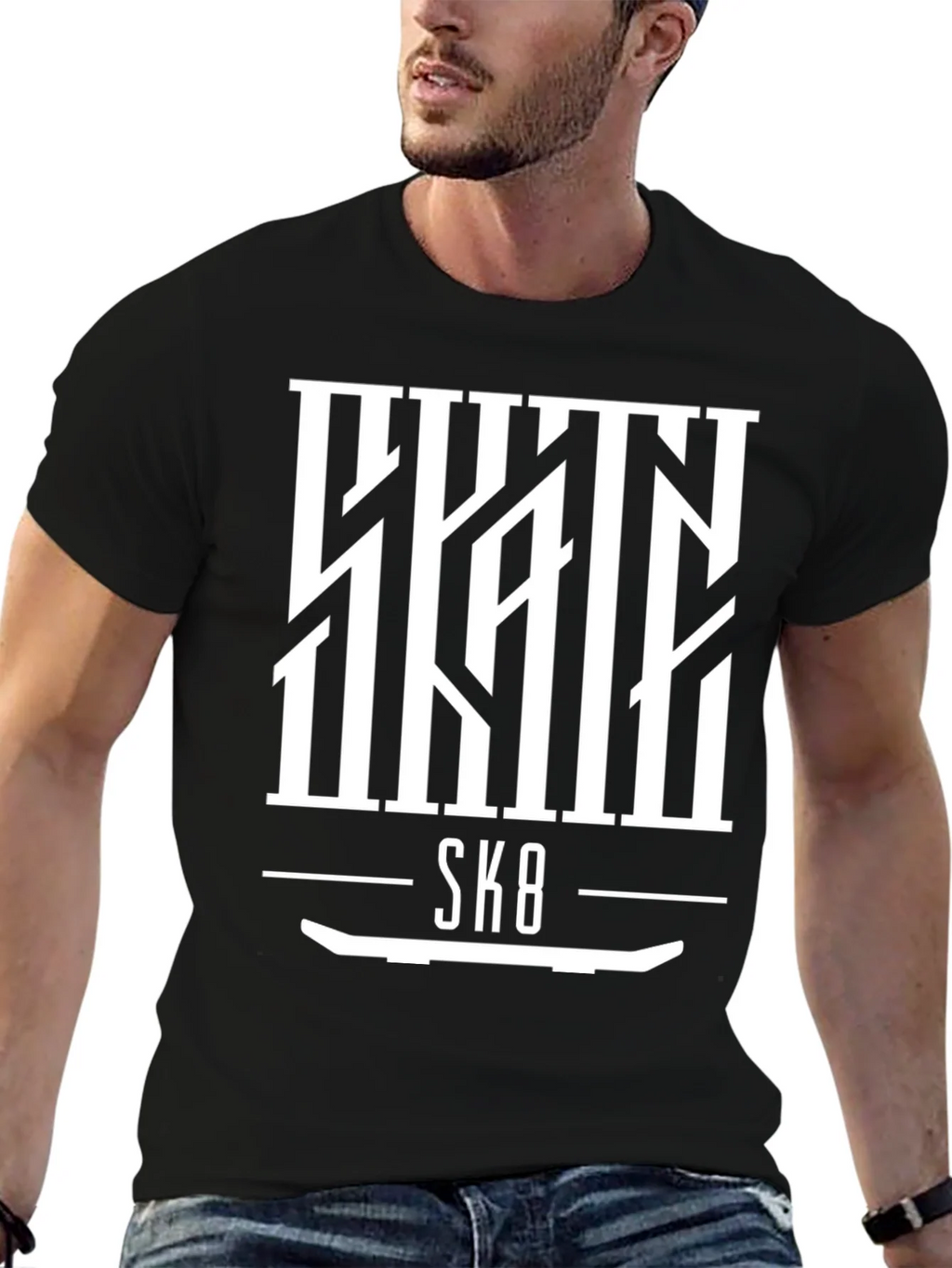 Skate SK8 Graphic Tee - Cool Skateboard Design product image 6