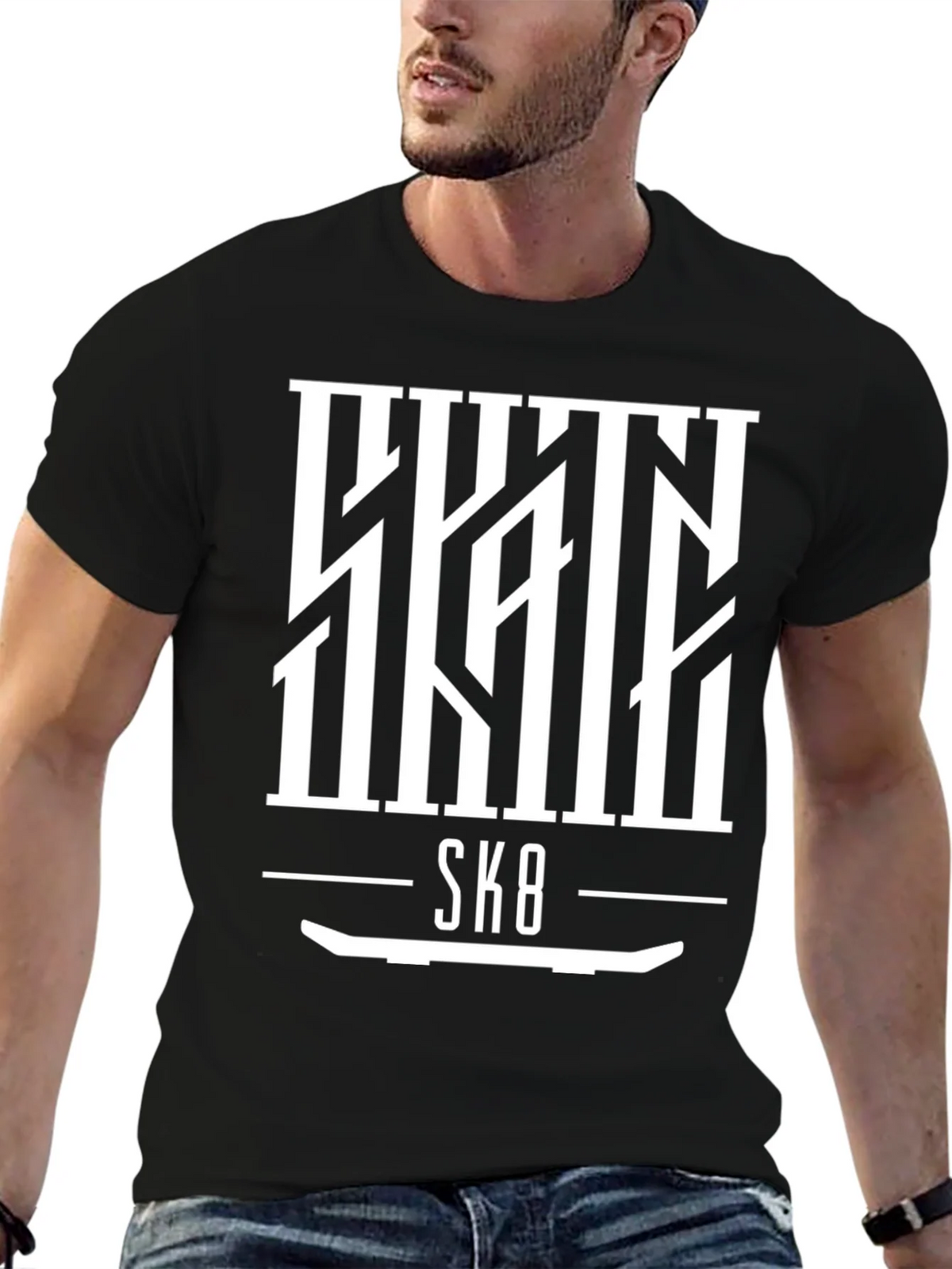 Skate SK8 Graphic Tee - Cool Skateboard Design product image 6