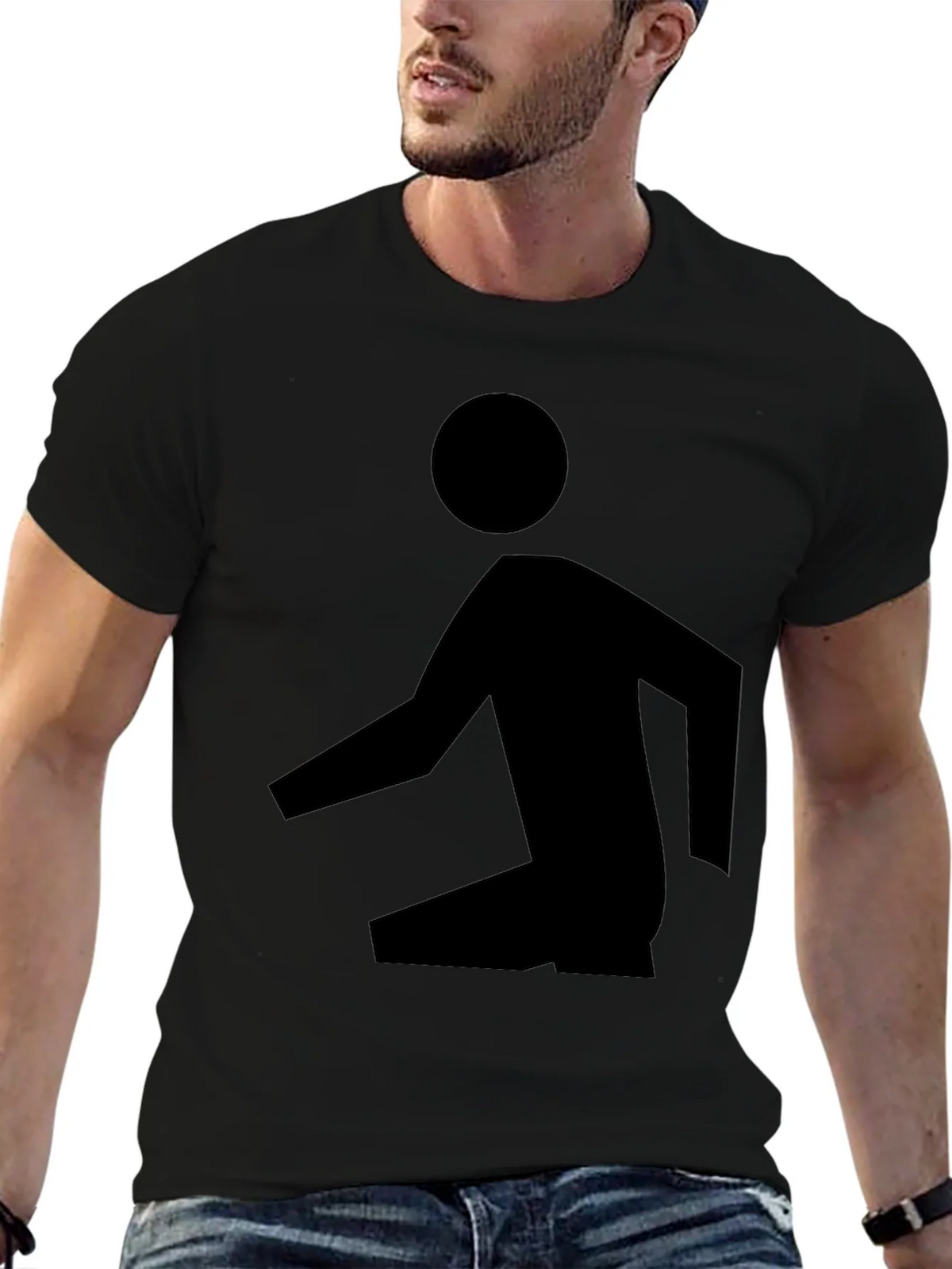 Abstract Man Black T-Shirt - Modern Graphic Tee product image 4