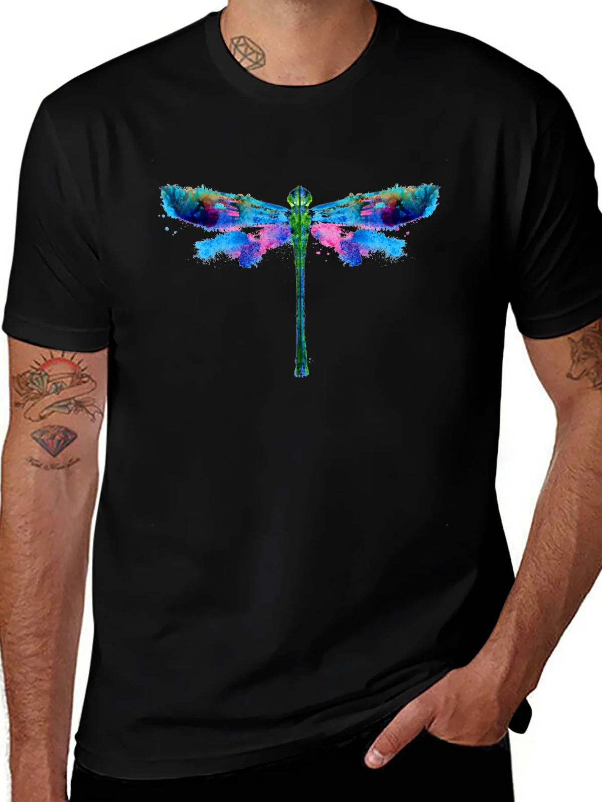 Dragonfly Graphic Black T-Shirt product image 1