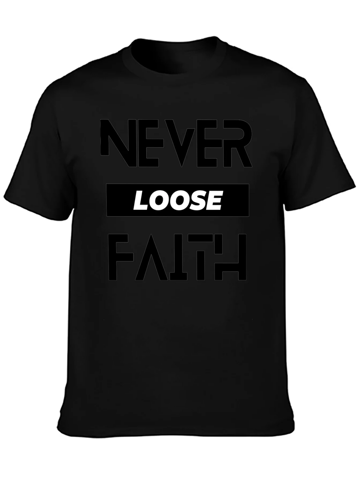 Never Loose Faith Graphic Print Black T-Shirt product image 3
