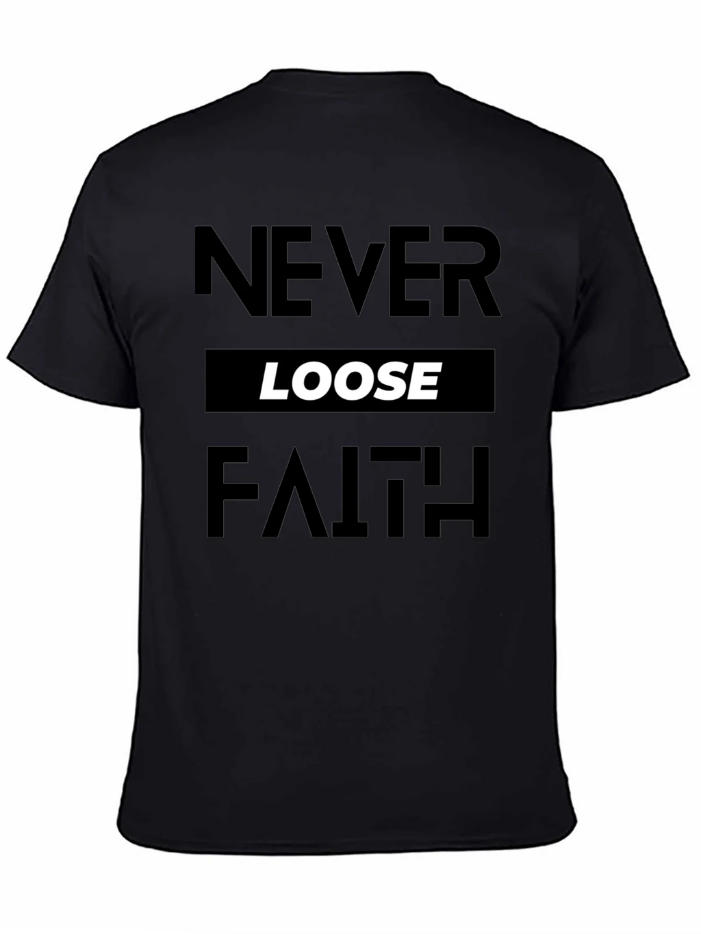 Never Loose Faith Graphic Print Black T-Shirt product image 4