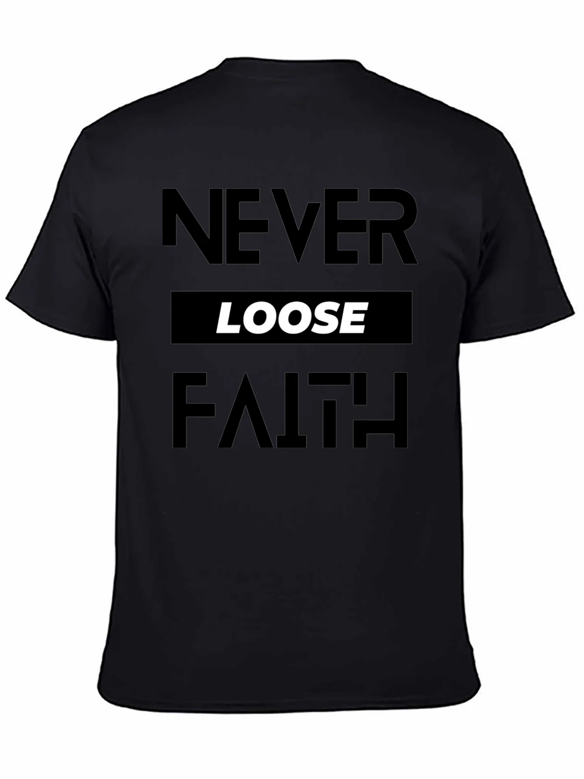 Never Loose Faith Graphic Print Black T-Shirt product image 4
