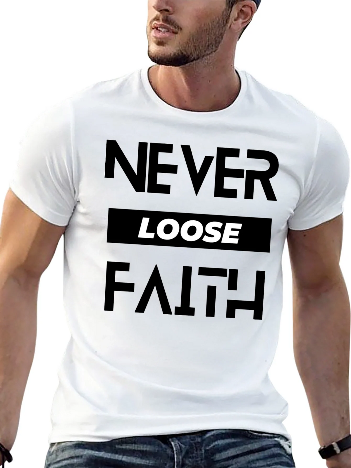 Never Loose Faith Graphic Print Black T-Shirt product image 12