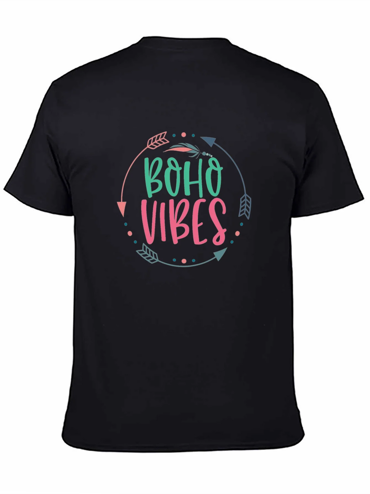 Boho Vibes Graphic Tee - Unisex Black T-Shirt product image 4