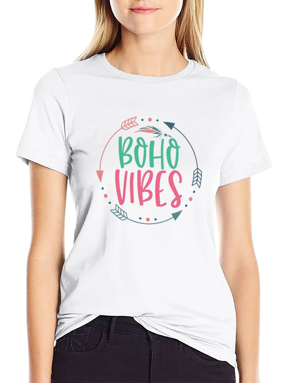 Boho Vibes Graphic Tee - Unisex Black T-Shirt product image 8